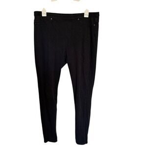 Comfort Stretch Black Pull On Legging Pants Women Size L Elastic Waist